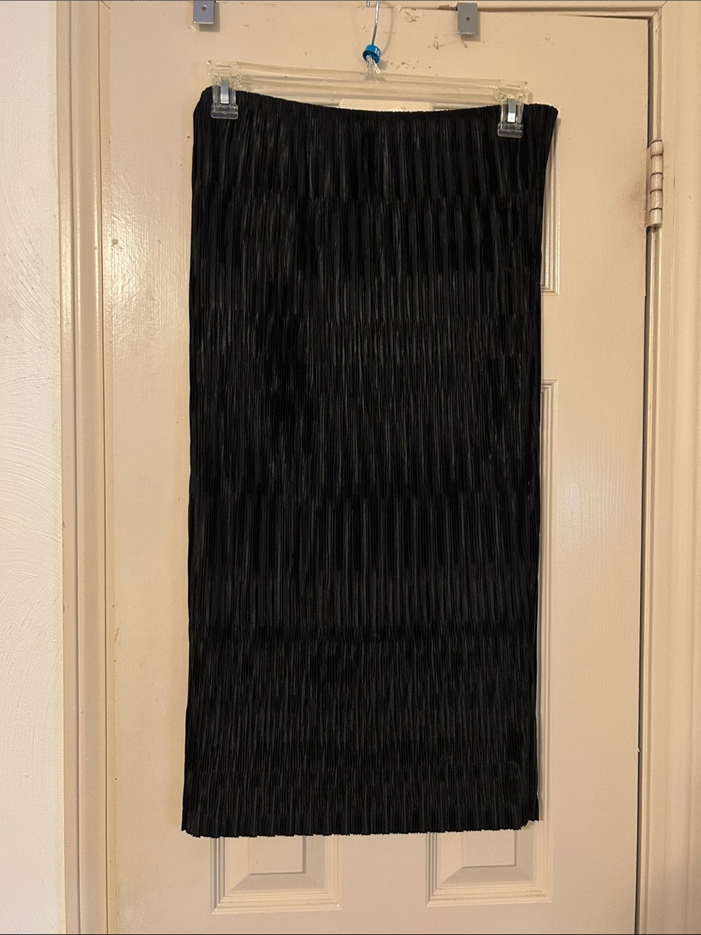 Anthropologie Black Pleated Midi Skirt